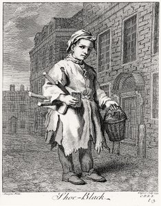 Der Schuhputzer, graviert von Wagner von Jacopo after Amiconi