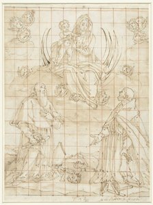 Madonna verehrt von zwei Heiligen von Jacopo da Empoli (circle of)