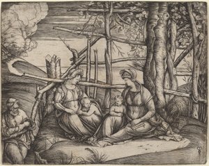 Heilige Familie mit der Heiligen Elisabeth und dem kleinen Heiligen Johannes dem Täufer