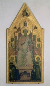 St. Bartholomäus auf dem Thron mit Engeln von Jacopo del Casentino