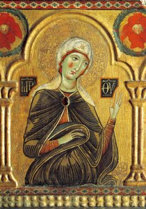 Figur der Maria, aus Erlöser mit der Madonna und drei Heiligen von Jacopo di Meliore