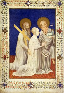MS 11060-11061 John, Herzog von Berry auf seinen Knien zwischen St. Andreas und St. Johannes, Französisch, aus den 