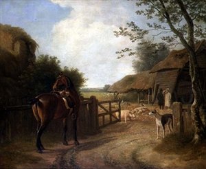 Daniel Beale auf seinem Bauernhof in Edmonton mit seinem Lieblingspferd von Jacques Laurent Agasse