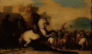 Ein Kavalleriegefecht vor einer Festung von Jacques Courtois