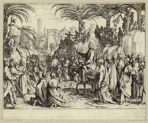 Jesus Christus zieht in Jerusalem ein (Stich) von Jacques (after) Callot