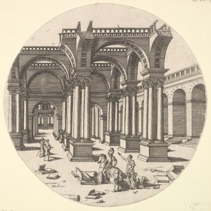 Perspektivische Ansicht, Tempel der Isis, 1551 von Jacques Androuet Du Cerceau