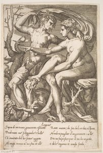 Bacchus und Erigone von Jacques Androuet Ducerceau d.Æ.