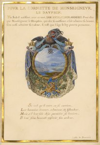 Wappen mit Landschaft von Jacques Bailly