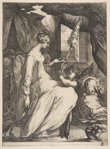 Jungfrau und Kind mit einem Engel (1612-16)
