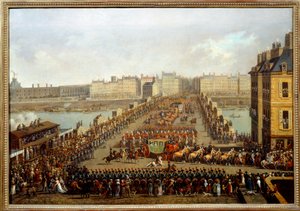 Überquerung der neuen Brücke durch den kaiserlichen Zug für die Zeremonie der Krönung Napoleons I. am 2. Dezember