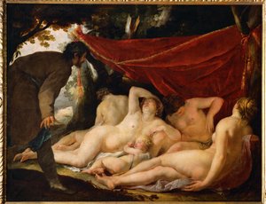 Venus und die Grazien von einem Sterblichen überrascht von Jacques Blanchard