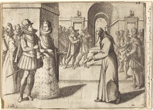 Ein Kapuziner bringt den Dank des Königs von Bayern [recto] von Jacques Callot