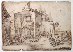 Ein italienischer Bauernhof von Jacques Callot