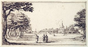 Eine Straße in Bainville-sur-Madon, mit Callots Haus von Jacques Callot