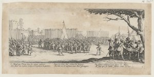 Anwerbung der Truppen, Blatt 2 der Folge "Grauen des Krieges" von Jacques Callot