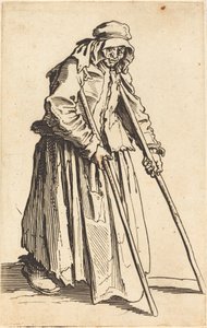 Bettlerin mit Krücken von Jacques Callot