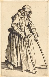 Bettlerin mit Krücken, um 1622