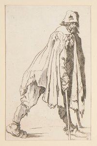 Bettler mit Mütze und Krücken, aus Die Bettler