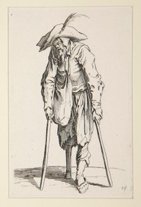 Bettler mit Holzbein, aus Die Bettler (Le mendiant à la jambe de bois) von Jacques Callot