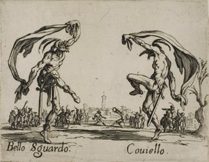 Bello Sguardo - Coviello, Platte 18 aus Balli di Sfessania von Jacques Callot