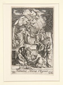 Geburt der Jungfrau, Nr. 2 aus Das Leben der Jungfrau von Jacques Callot