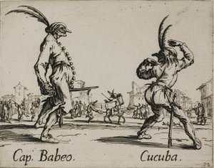 Capitan Babeo - Cucuba, Platte 16 aus Balli di Sfessania von Jacques Callot
