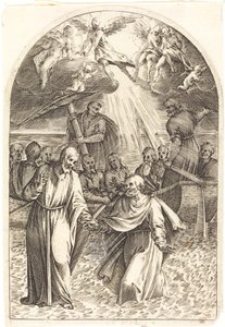 Christus geht auf dem Wasser [zweite Platte] von Jacques Callot