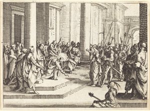 Christus und die Ehebrecherin, 1635 von Jacques Callot