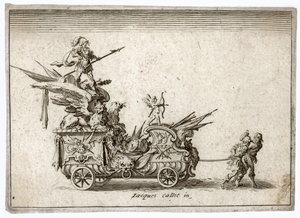 Kampf an der Barriere. Ein Streitwagen. Meaume 490-503 von Jacques Callot