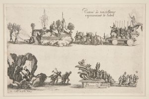 Kampf an der Barriere, Eintritt seiner Hoheit (Karl IV) repräsentiert die Sonne von Jacques Callot