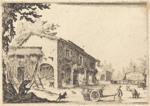 Hof eines Bauernhofs von Jacques Callot