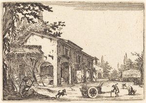 Hof eines Bauernhofs, ca. 1622 von Jacques Callot