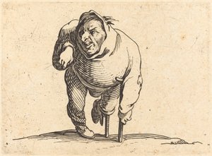 Krüppel mit Krücke und Holzbein von Jacques Callot