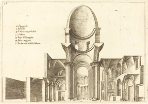Querschnitt einer Kirche von Jacques Callot