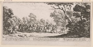 Entdeckung der Übeltäter, Illustration aus Les Grandes misères de la guerre