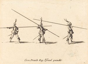 Übung mit geneigten Piken von Jacques Callot