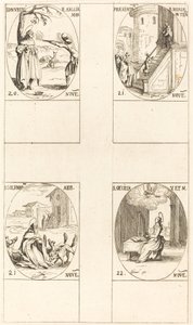 Edmund, König von England, Märtyrer, Darstellung der Jungfrau, St. Kolumba, St. Cäcilia von Jacques Callot