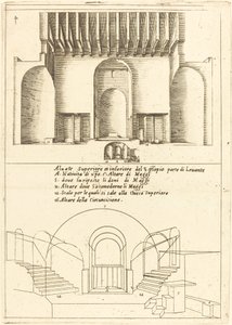 Aufriss der Kirche der Heiligen Krippe von Jacques Callot