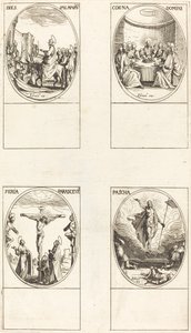 Einzug in Jerusalem; Letztes Abendmahl; Kreuzigung; Auferstehung von Jacques Callot