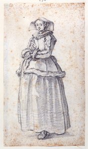 Figur mit Pelzbesetztem Kleid von Jacques Callot