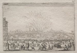 Feuerwerk am Arno, ca. 1622