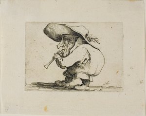 Flageolettspieler, aus Varie Figure Gobbi von Jacques Callot