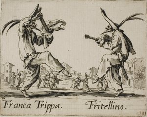Franca Trippa - Fritellino, Tafel 23 aus Balli di Sfessania von Jacques Callot