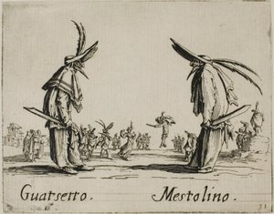 Guatsetto - Mestolino, Platte 5 aus Balli di Sfessania von Jacques Callot