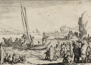 Jesus predigt am See, 1635 von Jacques Callot