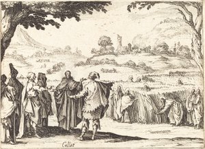 Jesus mit den Pharisäern von Jacques Callot