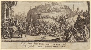 Kreuztragung, Blatt 6 der Folge "Die große Passion" von Jacques Callot