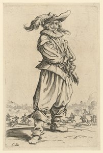 Krieger mit dem großen Federhut von Jacques Callot