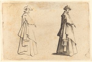 Dame im großen Mantel von Jacques Callot
