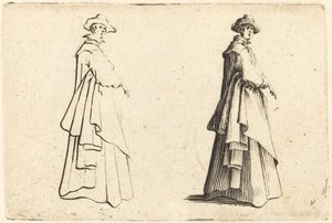 Dame im großen Mantel von Jacques Callot